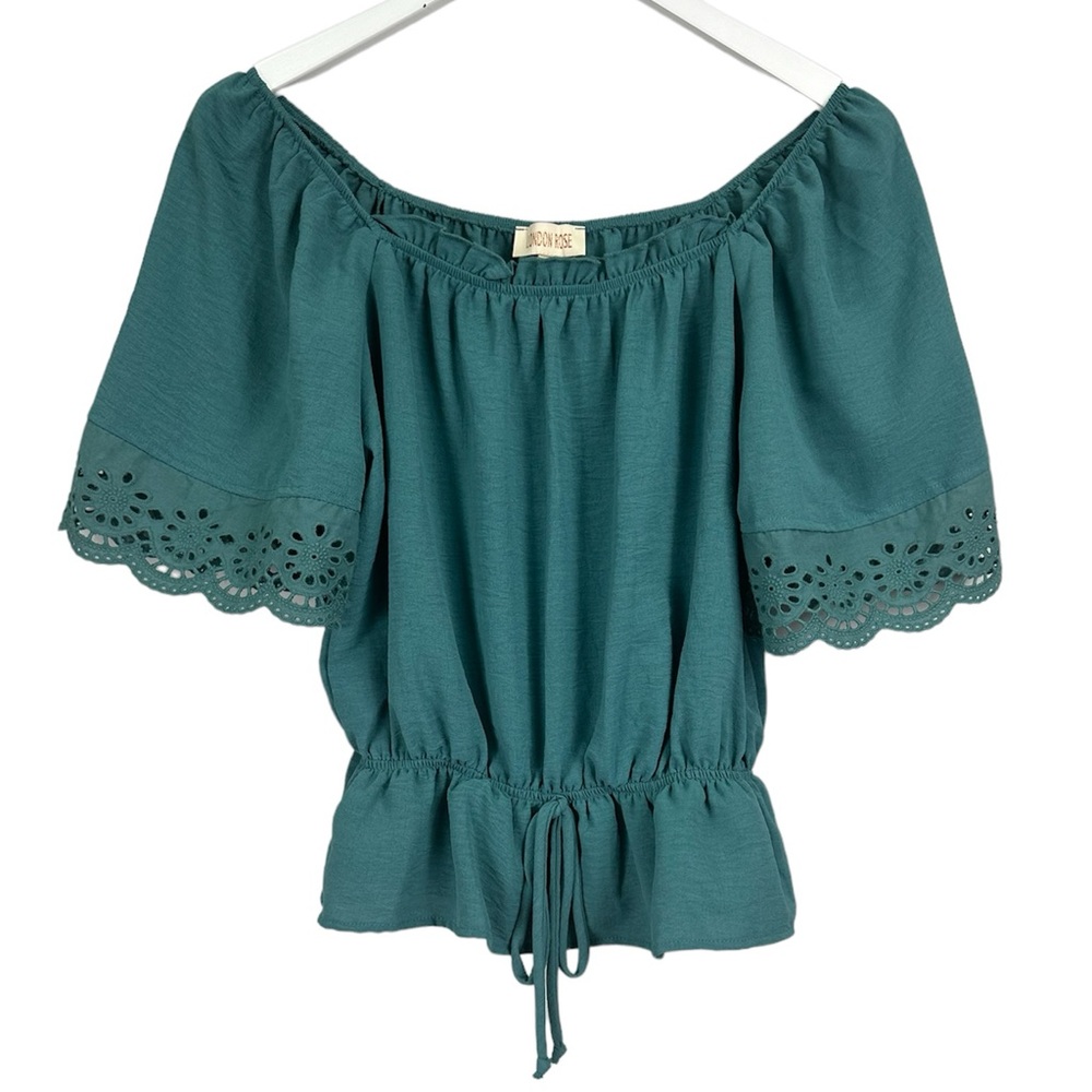 London Rose Peplum Top Blouse Size Medium NWT NEW